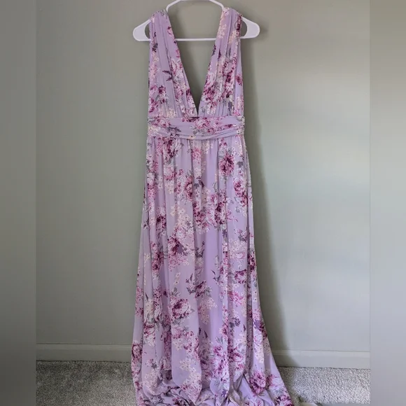 Floral Lavender Maxi Dress - Picture 2 of 5